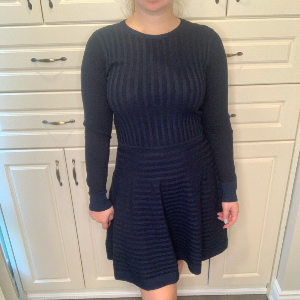 Deep Indigo Knit Sweater Dress